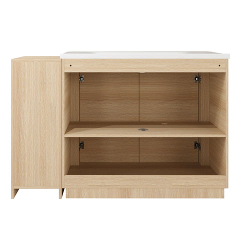 Freestanding Bathroom Vanity With Sink, 1 Small Storage Cabinet, Soft Close Door