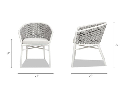 Rowan - Rope Barrel Back Patio Dining Chairs (Set of 2) - Optic White