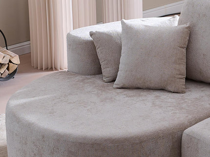 2 Piece Fabric Cloud Curved Sectional Sofa With Chaise For Living Room