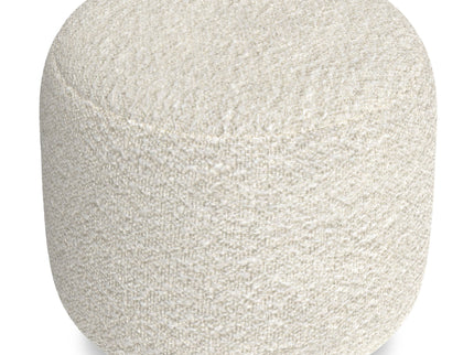 Chantal - Round Pouf - White