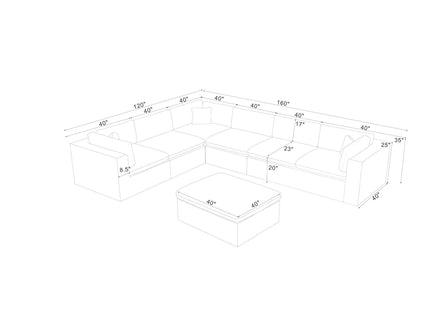 Custom Configuration Modular Sectional With Toss Pillows