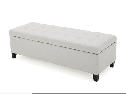 Upholstered Storage Ottoman Bench, Foot Rest For Bedroom