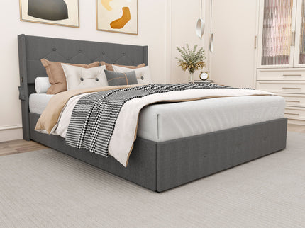 Bed With Gas Lift Storage, USB Ports