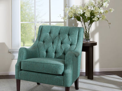 Qwen - Button Tufted Accent Chair With - Teal