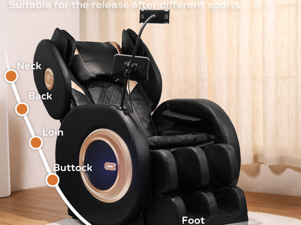 Automatic Massage Chair Recliner With Zero Gravity And Full Body Air Pressure - Black