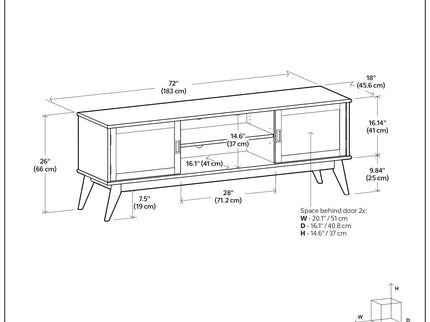 Draper - Handcrafted Mid Century Low TV Media Stand