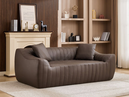 Oversized 2 Seater Loveseat With 2 Decor Throw Pillows, Deep Seat Sofa For Living Rooms