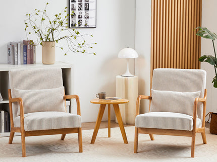 Accent Arm Chair With Pillow Upholstered