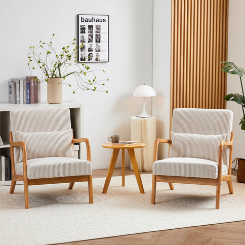 Accent Arm Chair With Pillow Upholstered