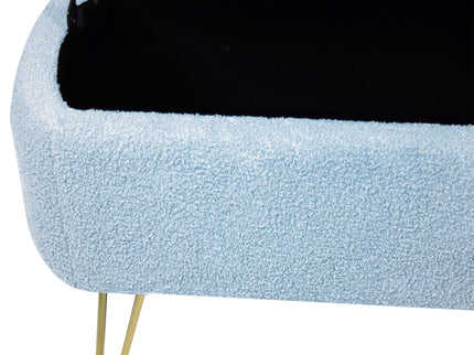 Storage Ottoman Bench For End Of Bed Legs, Modern Camel Faux Fur Entryway Bench Upholstered Padded With Storage For Living Room Bedroom