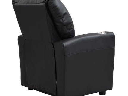 Sally Deluxe Kids Recliner Chair With Cup Holder - Black
