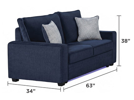 Rita - Loveseat, LED Base Lighting, Cushions And 2 Accent Pillows