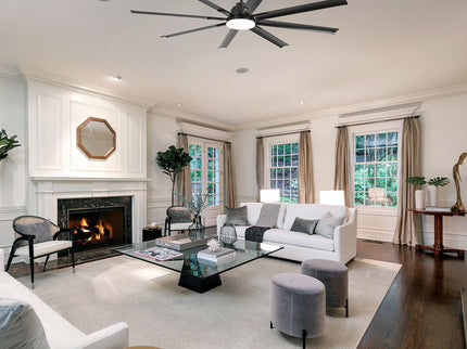 72" Large Design Ceiling Fan With Smart Remote Control, 6 Wind Speed DC Motor For Living Room - Black