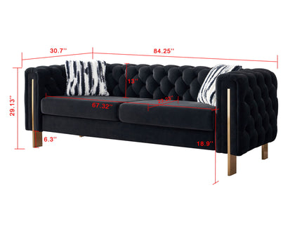 Chesterfield - Modern Tufted Living Room Sofa, 84.25''W Couch