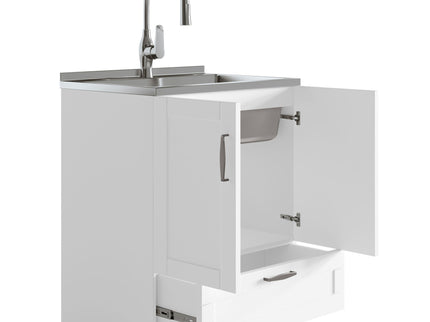 Reed - Deluxe Laundry Cabinet With Pull-Out Faucet And Stainless Steel Sink
