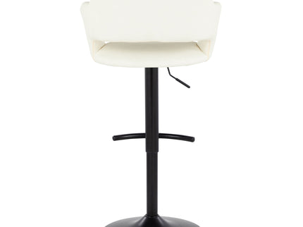 Margarite - Contemporary Adjustable Barstool With Swivel With Rounded T Footrest (Set of 2)