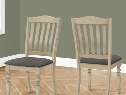 Dining Chair, Upholstered, Side, Transitional (Set of 2) - Gray