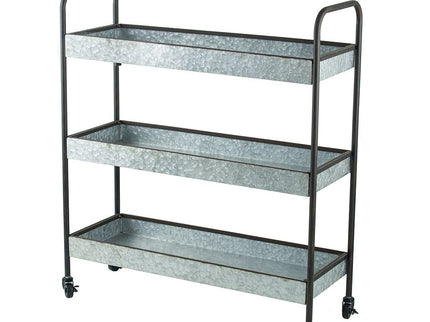 Homestead Galvanized Shelf Display 3 Tier - Metallic Gray