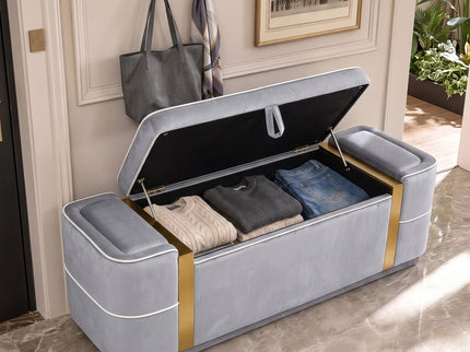 Storage Bench Upholstered Ottoman Bed End Bench With Lift Top Storage