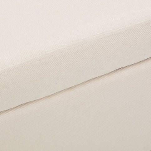 Upholstered Storage Ottoman With Nailhead Trim - Beige