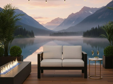 Patio All-Weather Loveseat With Thick Cushions