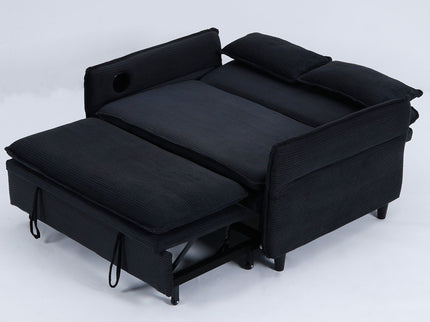 Modern Fabric Multi-Functional Sofa Bed With Adjustable Armrests And Backrests