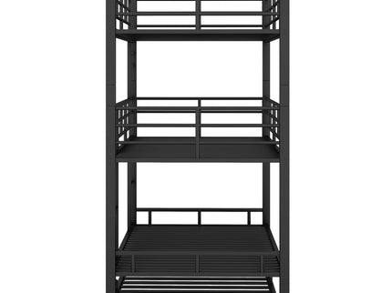 Triple Bunk Bed With Trundle, Heavy Duty Steel Construction