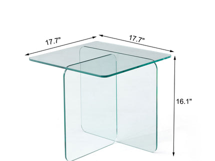 Modern Transparent Tempered Glass Sidetable