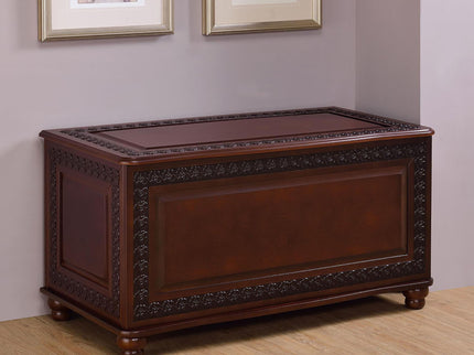 Ornate - Deep Flip Open Storage Cedar Chest With Cedar Lining - Brown