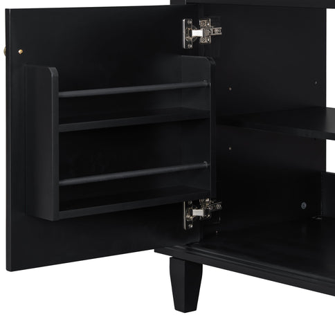 Modern Bathroom Vanity With Sink Top, Flip Drawers, Adjustable Shelf