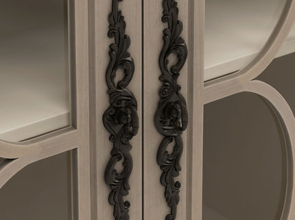 Elegant 4 Door Cabinet With Tempered Glass Doors