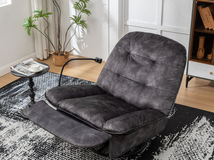 Modern Swivel Gliding Recliner Chair With Rocking Function And Phone Holder, Large Comfortable