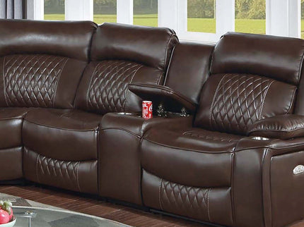 Power Motion Reclining Sectional Set With Console