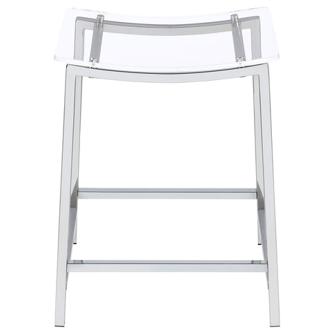 Staten - Backless Counter Stool (Set of 2) - Chrome