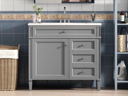 Bathroom Vanity & Top Sink, Modern Bathroom Storage Cabinet With 2 Drawers And A Tip-Out Drawer