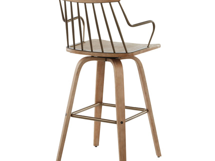 Preston - Farmhouse Counter Stool - White Washed / Antique Copper