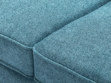 Modern Fabric Sofa With Cushions, Sleek Arm Design