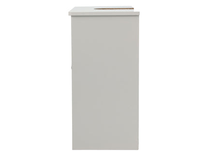 Louvered Double Door Floor Standing Bathroom Vanity Cabinet With Adjustable Shelf - White