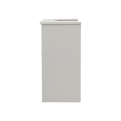 Louvered Double Door Floor Standing Bathroom Vanity Cabinet With Adjustable Shelf - White