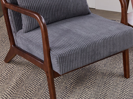 Accent Chair With Pillow And Wood Frame