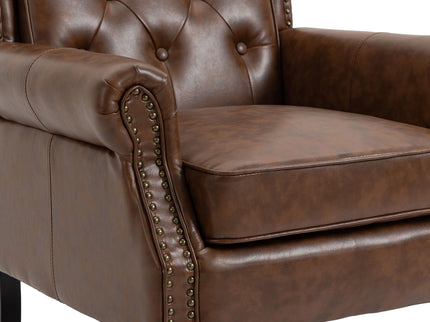 Modern Accent Armchair With Sturdy Wood Legs