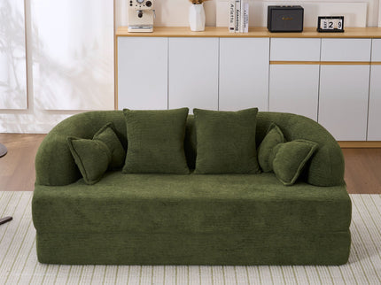 Foldable Sofa Bed, Boneless Couch Convertible Sleeper With 4 Pillows