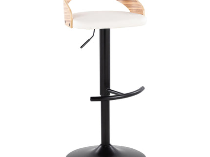 Grotto - Contemporary Adjustable Barstool With Swivel With Rounded T Footrest Elegant Design (Set of 2)