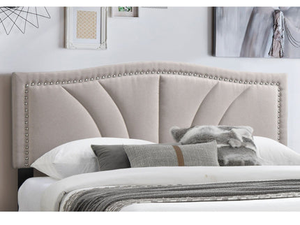 Bed With Nailhead Trim Accents, Upholstered Platform Frame