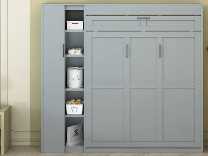 Murphy Wall Bed With Shelves, Wardrobe And LED Lights