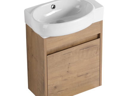 Modern Bathroom Vanity With Ceramic Basin, Wall Mounted Floating Sink Combo, Storage Cabinet