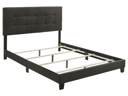 Tufted Full Panel Bed With Button Tufted Headboard, Platform Design - Charcoal