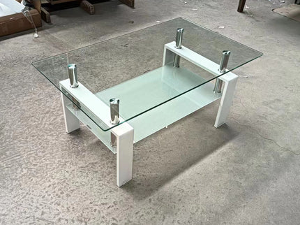 Tempered Glass Table With Storage