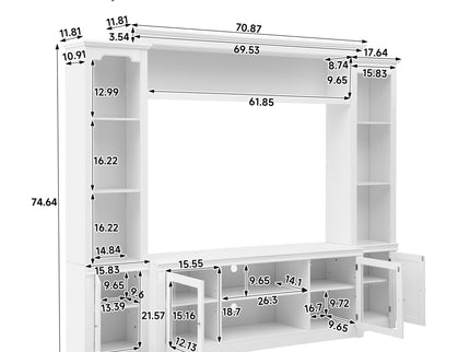 All-In-One TV Stand With Bookcase For TVs Up To 65"