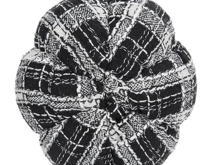 Light Plaid Pumpkin, For Holiday Halloween Decor - Black / White